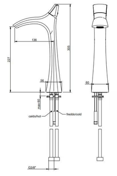 HEDO' - Countertop single handle washbasin mixer by Rubinetterie Treemme - view 3